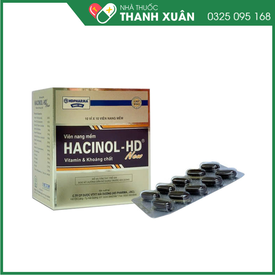 Hacinol-HD New bổ sung vitamin khoáng chất cho người suy nhược, thiếu máu, mệt mỏi, ăn kiêng